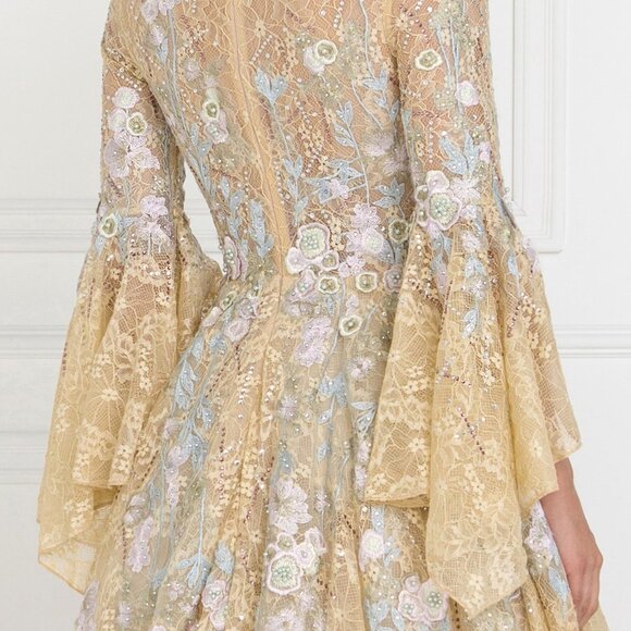 NEW WEDDING BRIDAL V-Neck Lace Short Sleeve Prom Dress GSGL1592 - Picture 4 of 7